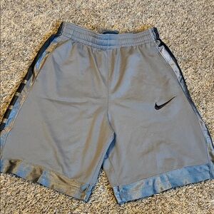 Nike Light Gray Mesh Shorts with Black Swoosh